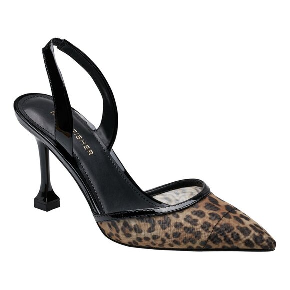 Marc Fisher Women's Hadya Slingback Pumps - Leopard Mesh - Picture 7 of 7